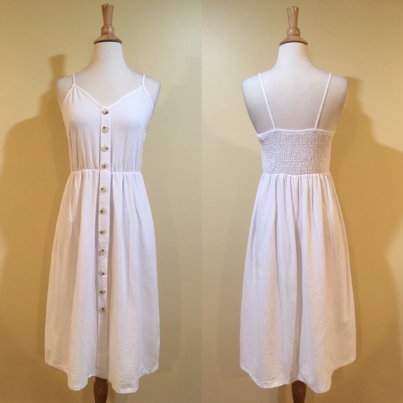 Button Front Spaghetti Strap Midi Dress - Picture 5 of 7